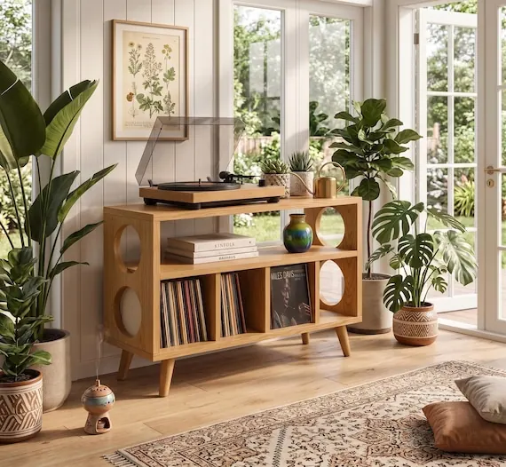 Solid Wood Turntable Stand