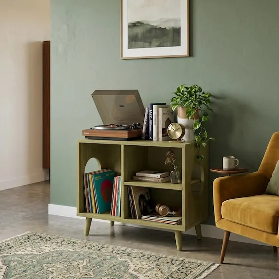 Mid Century Vinyl Record Cabinet